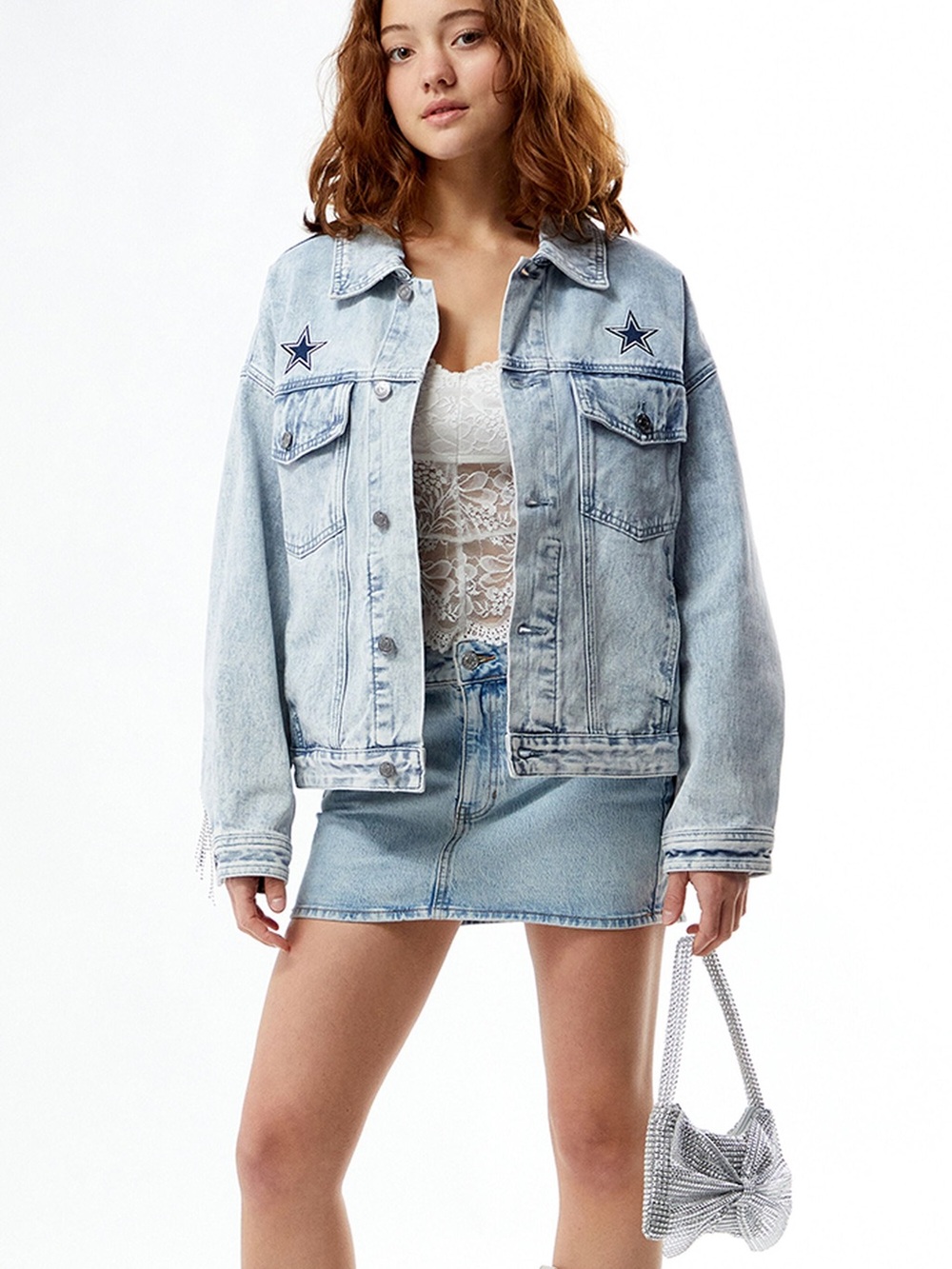 NWT WILD COLLECTIVE NFL Wild Collective x PacSun Dallas Cowboys Denim Jacket M